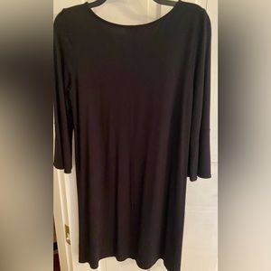 Lily Pulitzer black midi dress with ruffle 3/4 sleeve